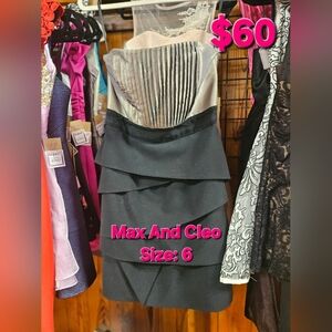 Max and Cleo Black Strapless Dress